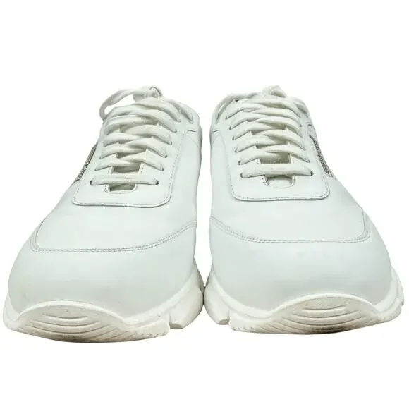 Philipp Plein Leather Low Top Sneakers Skulls White Size 44